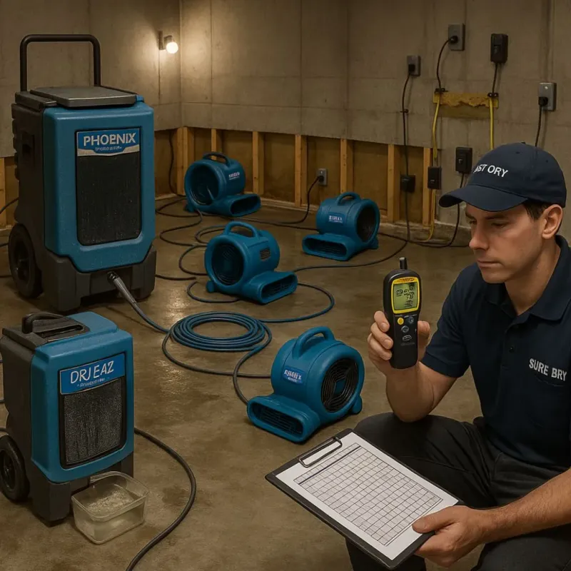 Structural Drying and Dehumidification process in Columbiana, AL